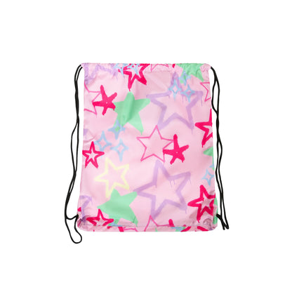 Pink - Back - Hype Graffiti Star Drawstring Bag