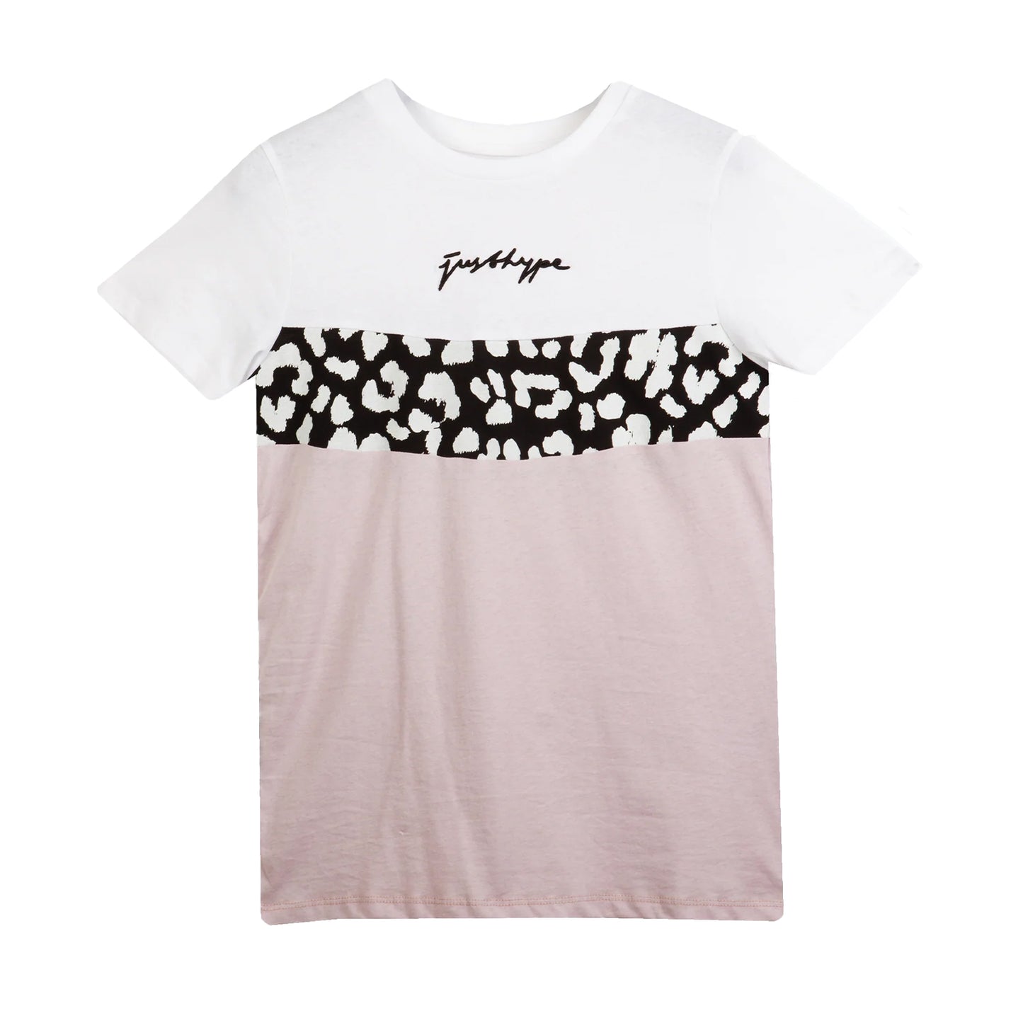 Lilac - Front - Hype Womens-Ladies Chevron Leopard Scribble T-Shirt
