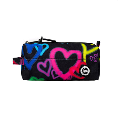 Multicoloured - Front - Hype Graffiti Heart Pencil Case