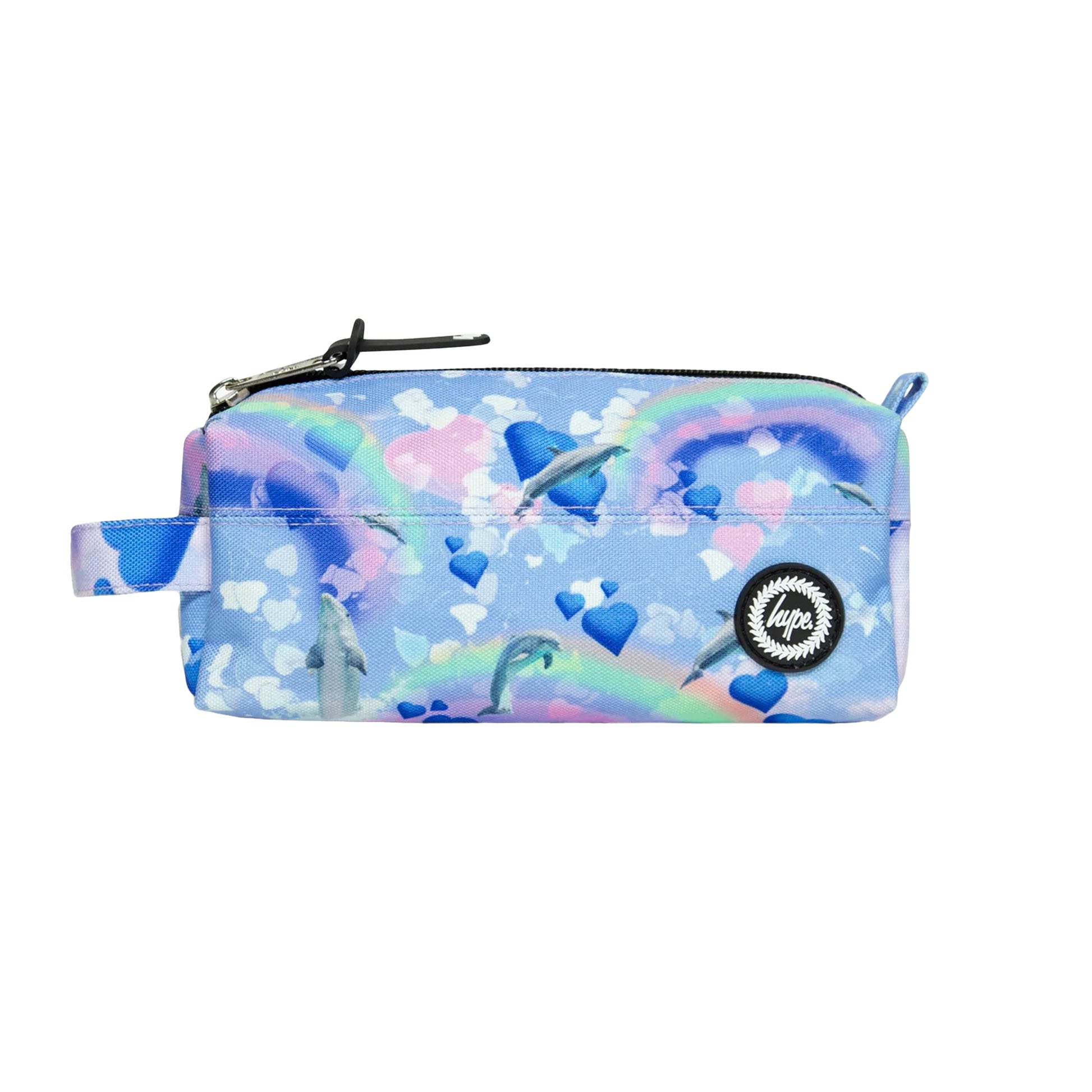 Multicoloured - Front - Hype Rainbow & Dolphin Pencil Case