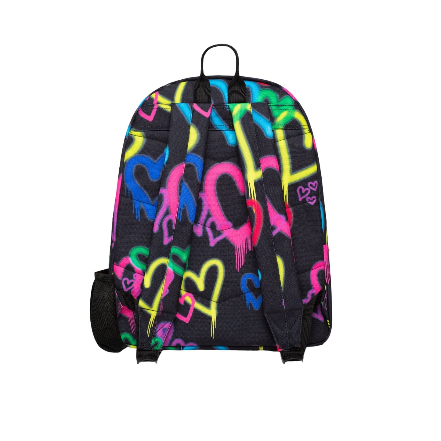Black-Multicoloured - Back - Hype Graffiti Heart Backpack