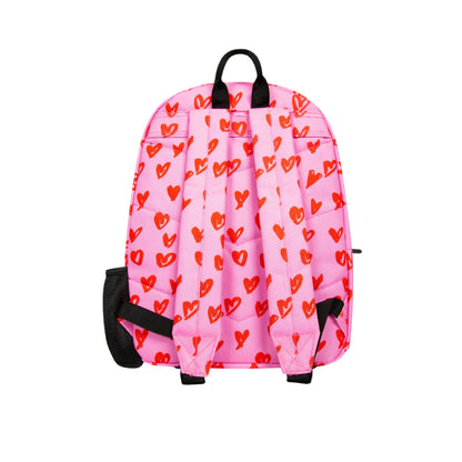 Pink - Back - Hype Girls Hearts Scribble Backpack