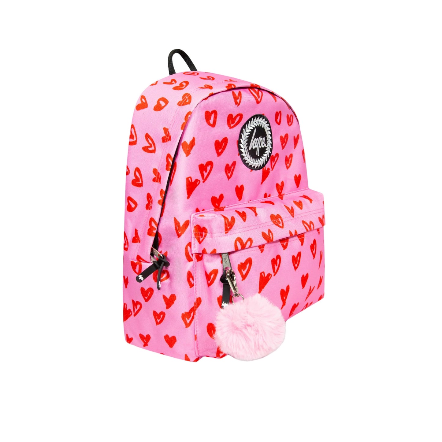 Pink - Side - Hype Girls Hearts Scribble Backpack