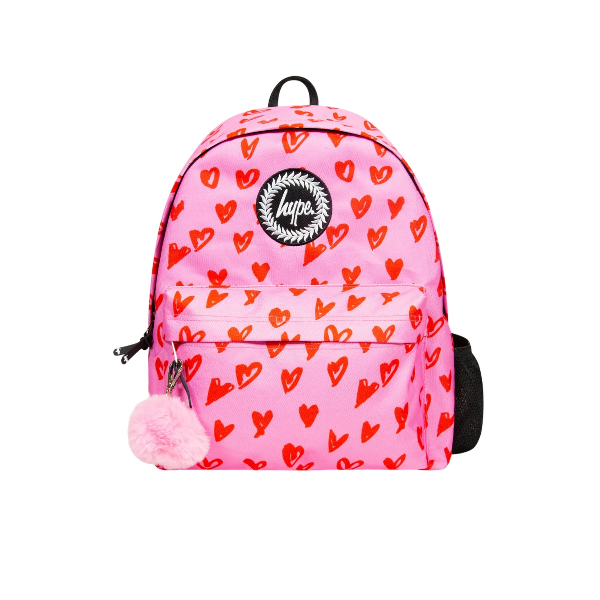 Pink - Front - Hype Girls Hearts Scribble Backpack