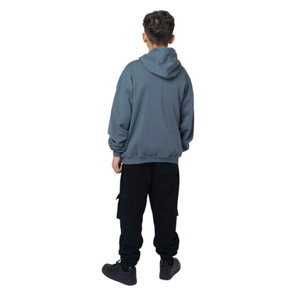 Blue - Back - Hype Childrens-Kids Splat Long-Sleeved Hoodie