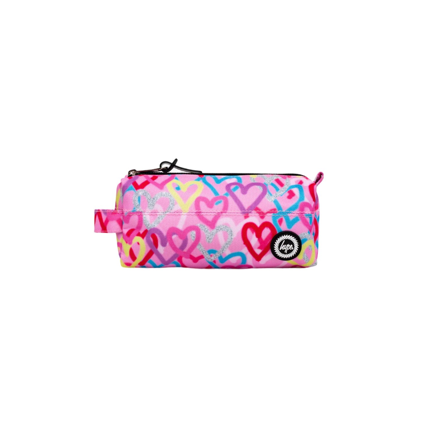 Pink-Multicoloured - Front - Hype Graffiti Heart Pencil Case