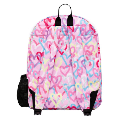 Pink-Multicoloured - Back - Hype Iconic Graffiti Heart Backpack
