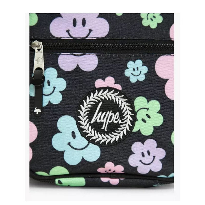 Black-Multicoloured - Side - Hype Happy Flowers Lunch Bag