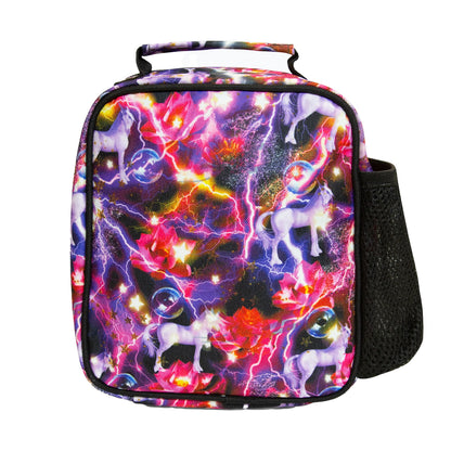 Black-Multicoloured - Back - Hype Lightning Unicorns Lunch Bag