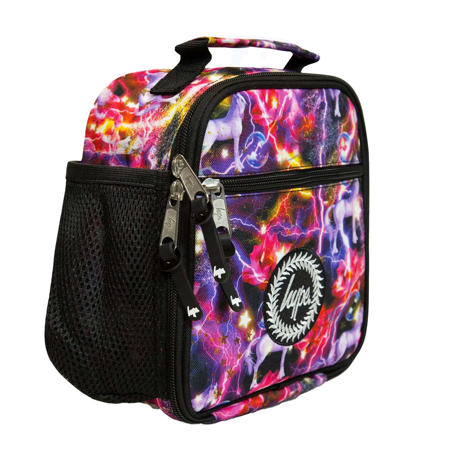 Black-Multicoloured - Side - Hype Lightning Unicorns Lunch Bag