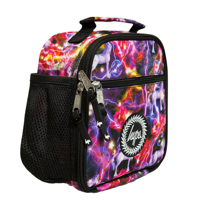 Black-Multicoloured - Side - Hype Lightning Unicorns Lunch Bag