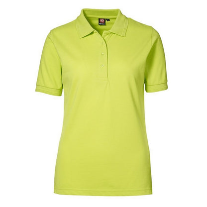 Lime - Front - ID Womens-Ladies Pro Wear Short Sleeve Regular Fitting Classic Polo Shirt