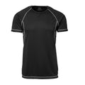 Black - Front - ID Mens Game Active Short Sleeve Fitted Flatlock T-Shirt