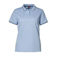 Light blue - Front - ID Womens-Ladies Pique Fitted Short Sleeve Contrast Polo Shirt