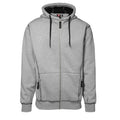 Grey melange - Front - ID Mens Worker Full Zip Loose Fitting Sherpa Hoodie