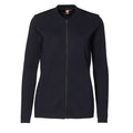 Navy - Front - ID Womens-Ladies Fitted Full Zip Knitted Cardigan