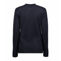 Navy - Side - ID Womens-Ladies Fitted Full Zip Knitted Cardigan