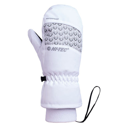 White - Side - Hi-Tec Womens-Ladies Glam Ski Gloves