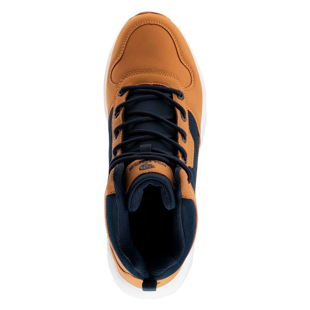Camel-Navy - Back - Iguana Mens Laupen Mid Cut Walking Shoes
