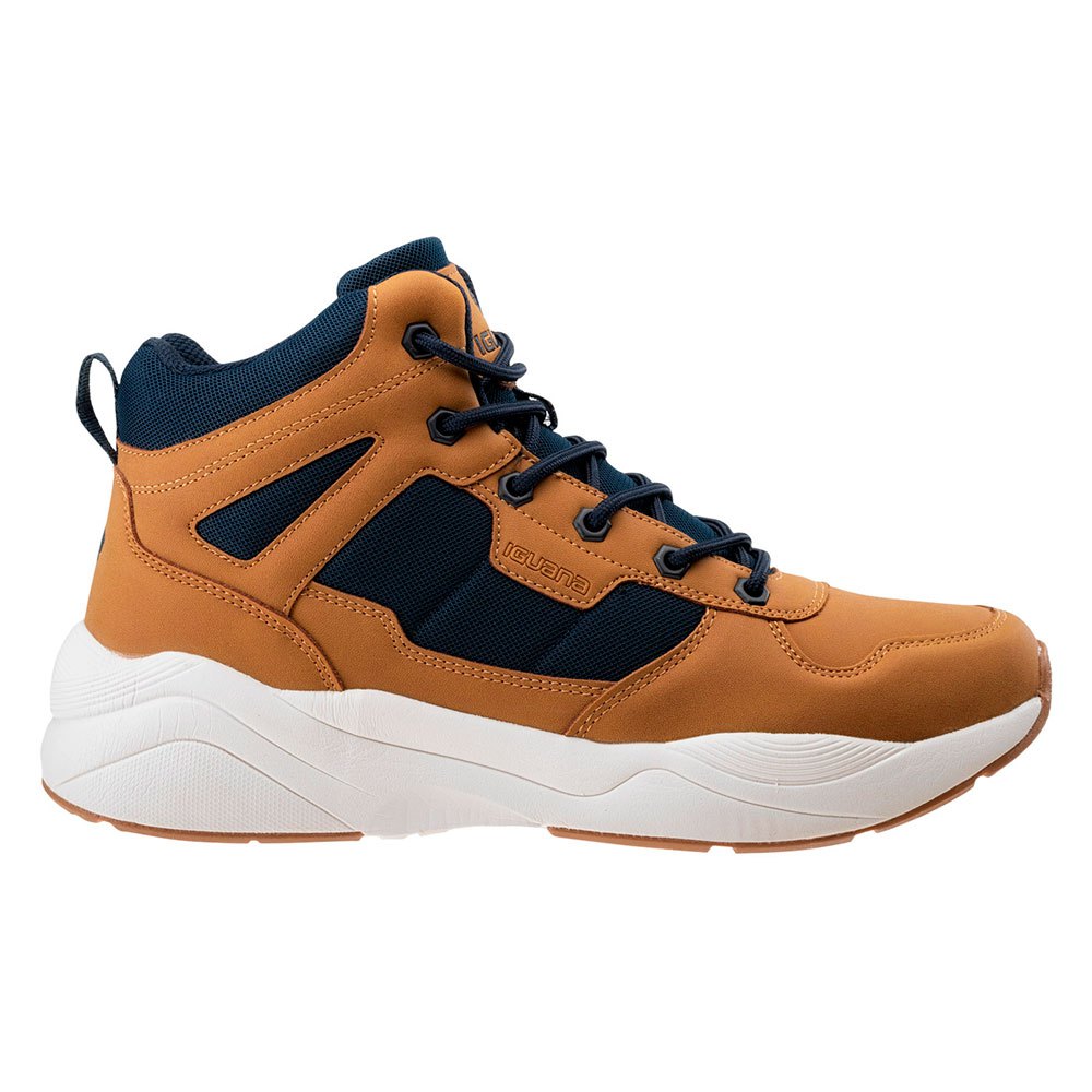 Camel-Navy - Side - Iguana Mens Laupen Mid Cut Walking Shoes