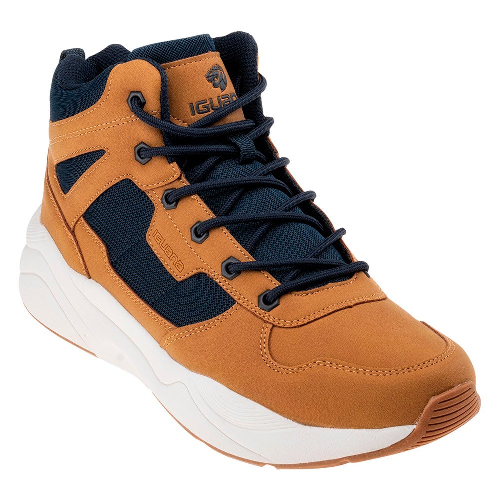 Camel-Navy - Front - Iguana Mens Laupen Mid Cut Walking Shoes