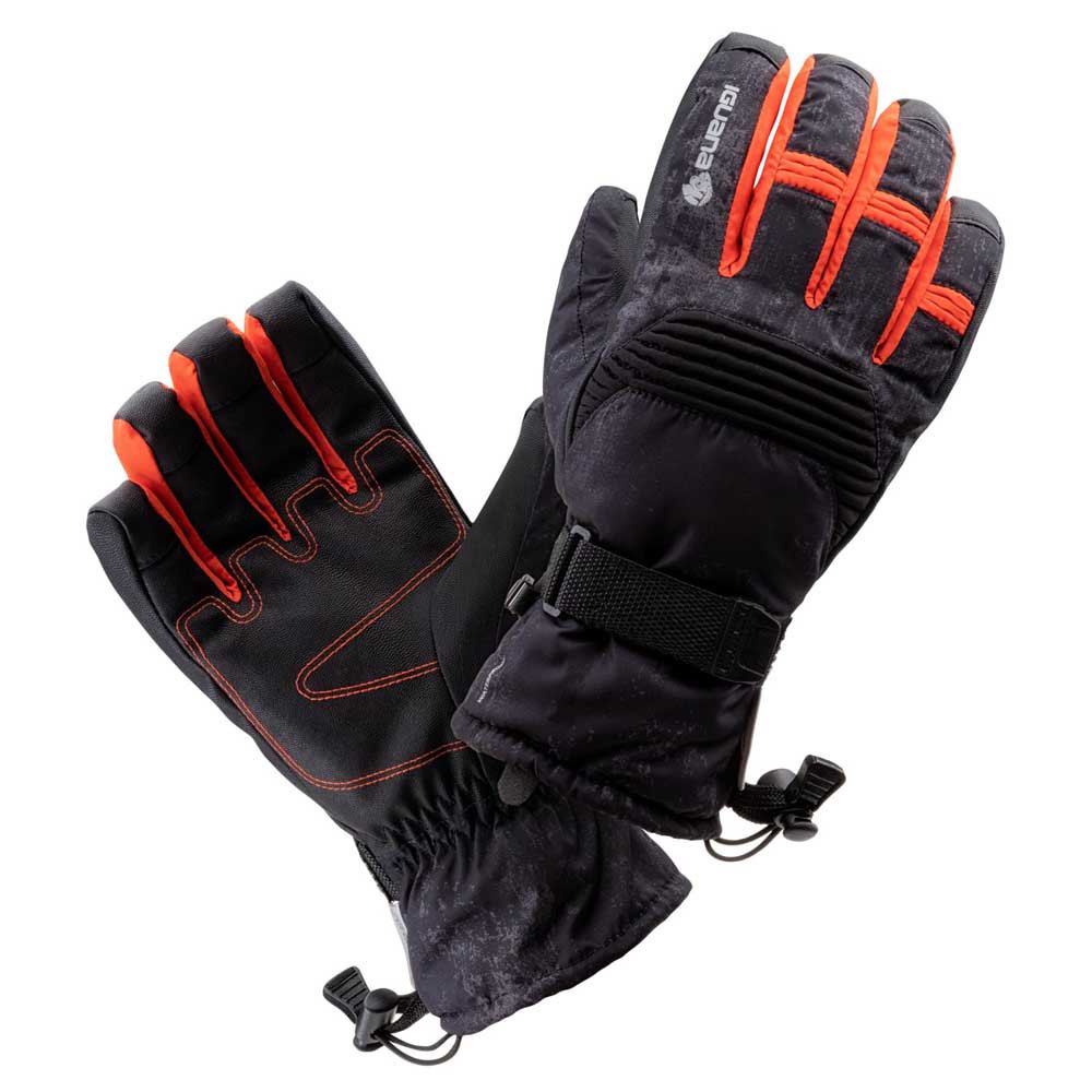 Black-Cherry Tomato - Front - Iguana Mens Kaito Logo Ski Gloves