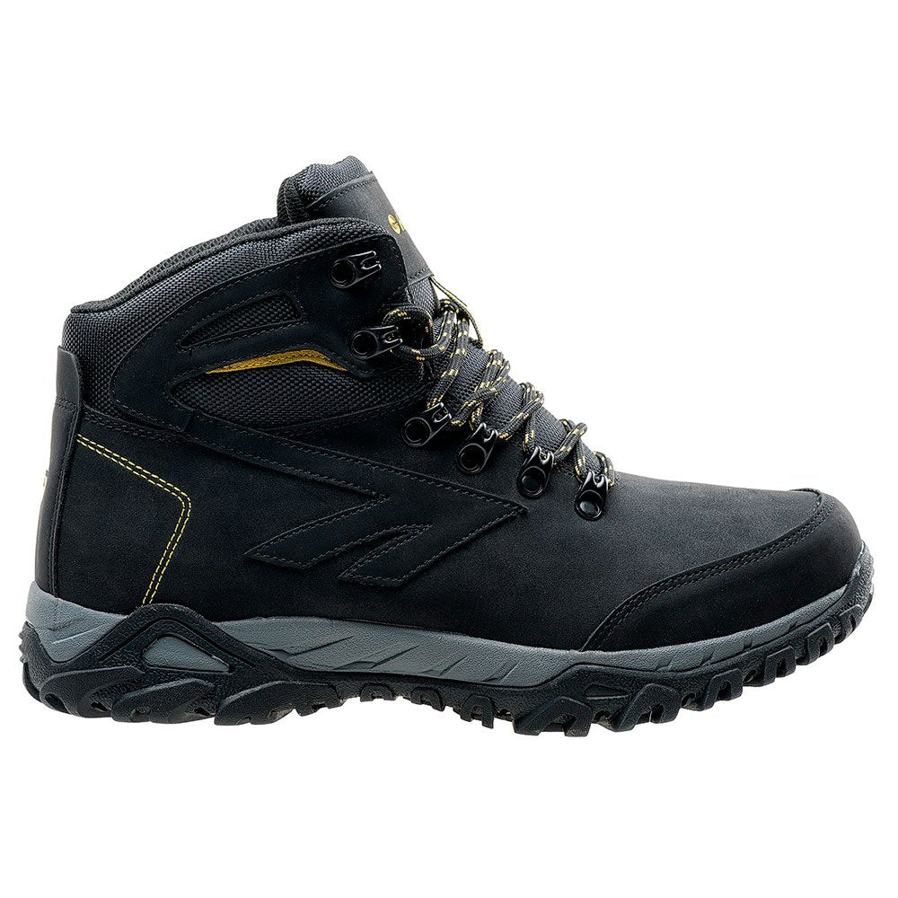 Black-Lime - Side - Hi-Tec Mens Nedin Mid Cut Walking Shoes