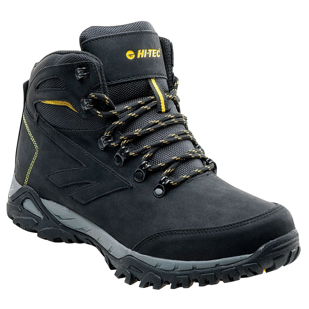 Black-Lime - Front - Hi-Tec Mens Nedin Mid Cut Walking Shoes