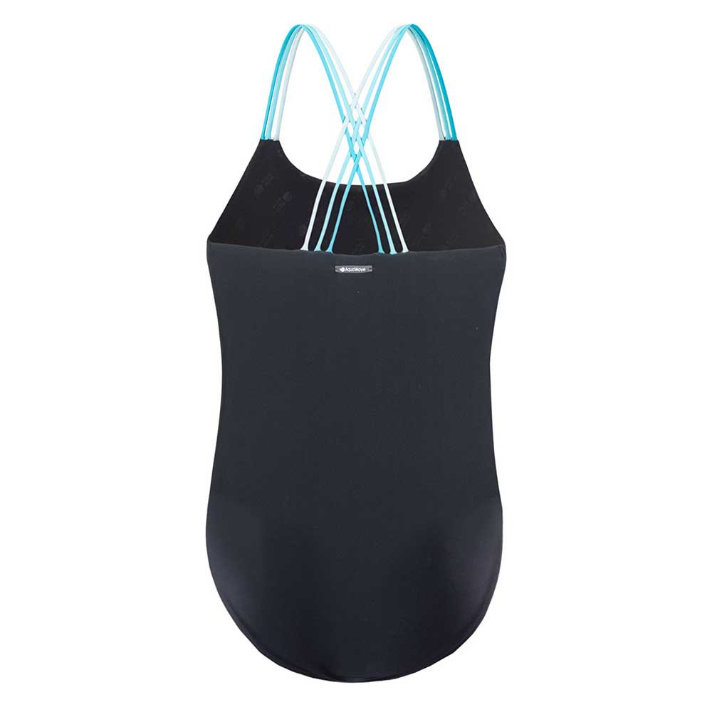 Black-Blue Radience - Back - Aquawave Girls Harma One Piece Swimsuit
