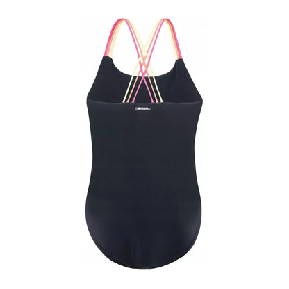Black-Fandango Pink - Back - Aquawave Girls Harma One Piece Swimsuit