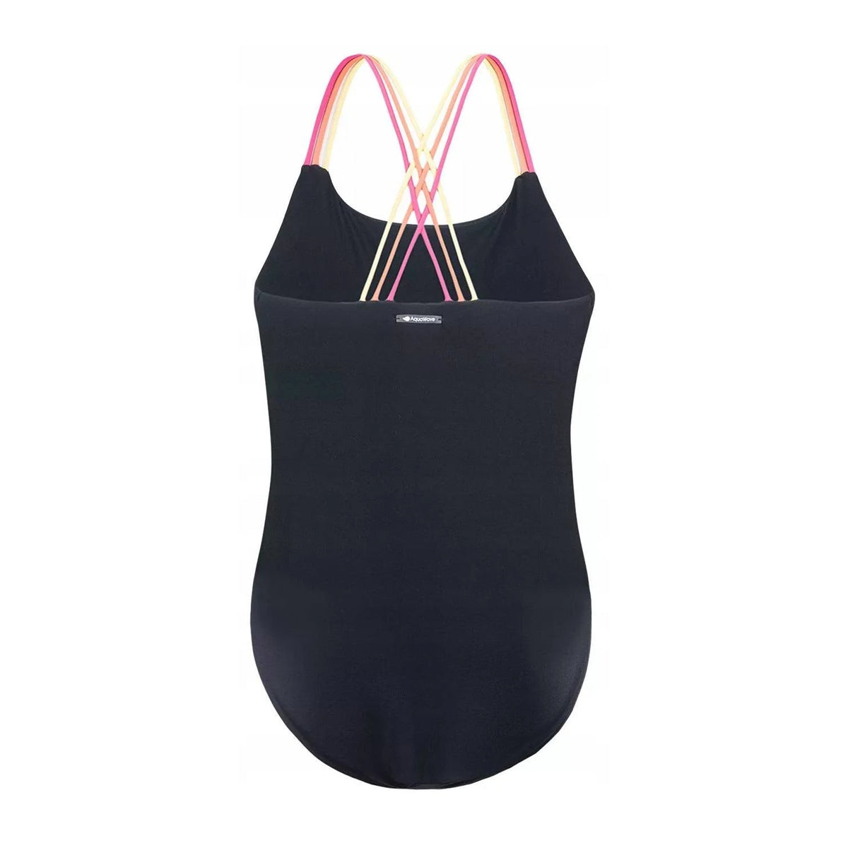 Black-Fandango Pink - Back - Aquawave Girls Harma One Piece Swimsuit