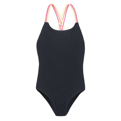 Black-Fandango Pink - Front - Aquawave Girls Harma One Piece Swimsuit