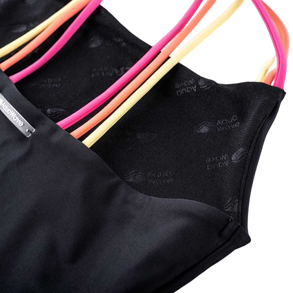 Black-Fandango Pink - Side - Aquawave Girls Harma One Piece Swimsuit