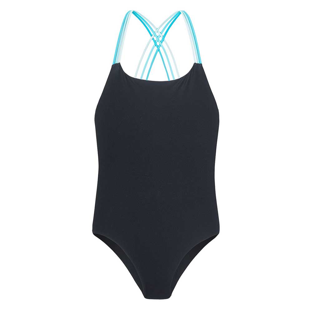 Black-Blue Radience - Front - Aquawave Girls Harma One Piece Swimsuit