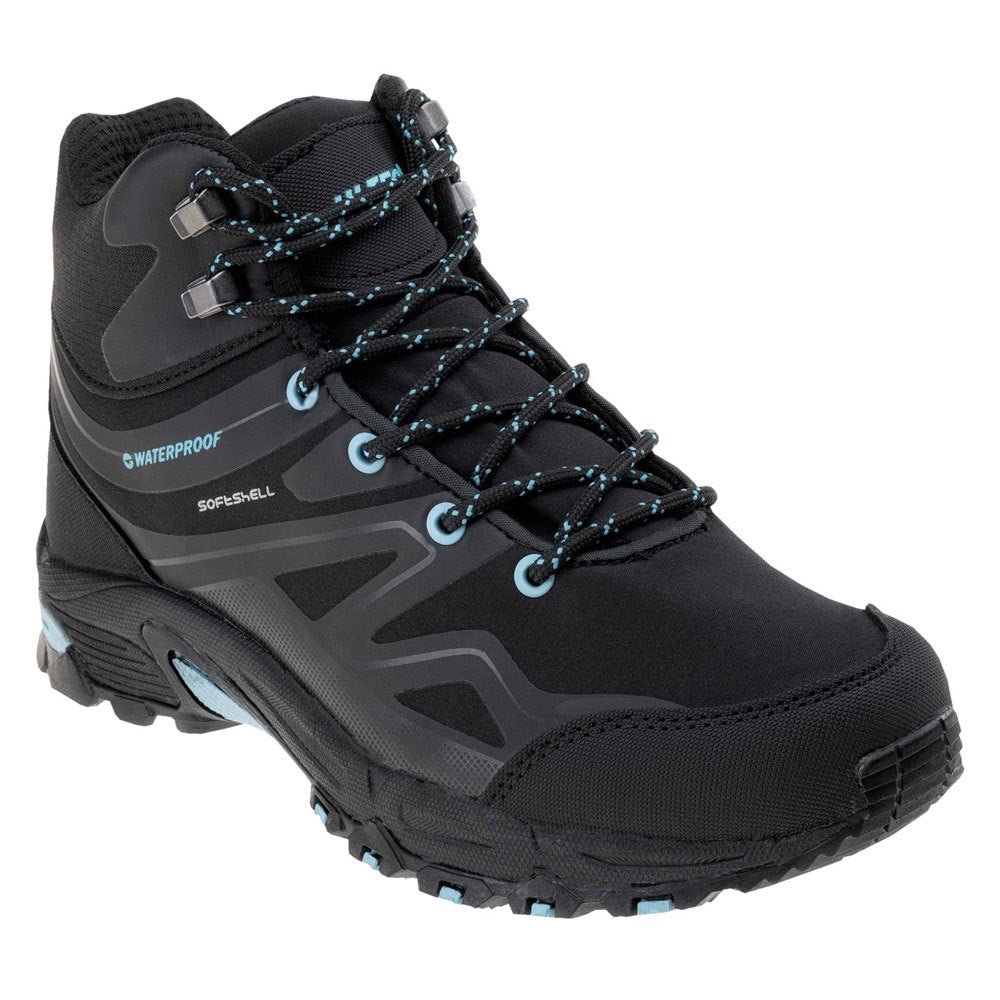 Black-Sky Blue - Front - Hi-Tec Womens-Ladies Hendon Waterproof Mid Cut Walking Boots