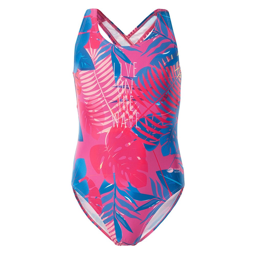 Rose - Front - Aquawave Girls Salava Jungle One Piece Swimsuit