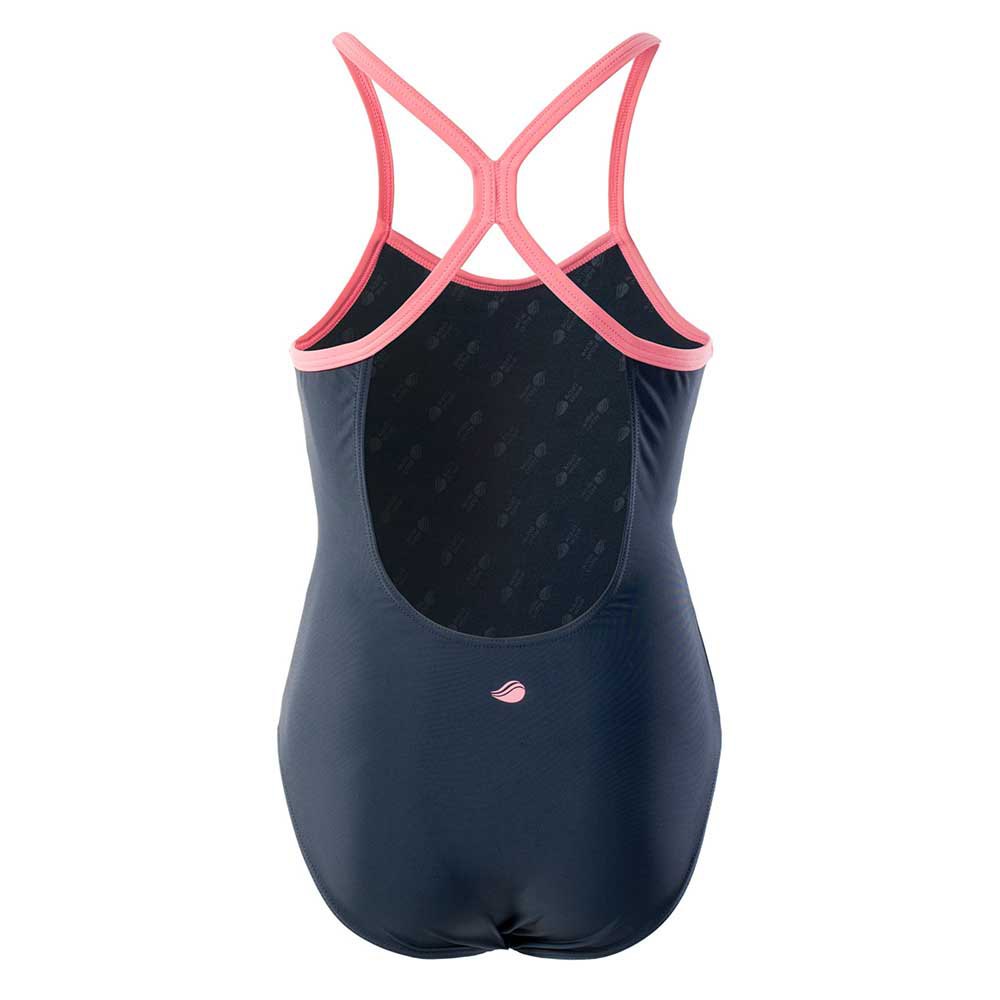 Blueberry-Conch Shell - Back - Aquawave Girls Velanti Logo One Piece Swimsuit