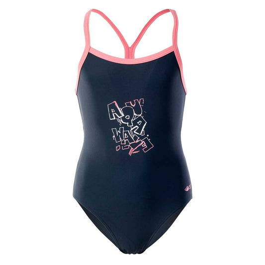 Blueberry-Conch Shell - Front - Aquawave Girls Velanti Logo One Piece Swimsuit