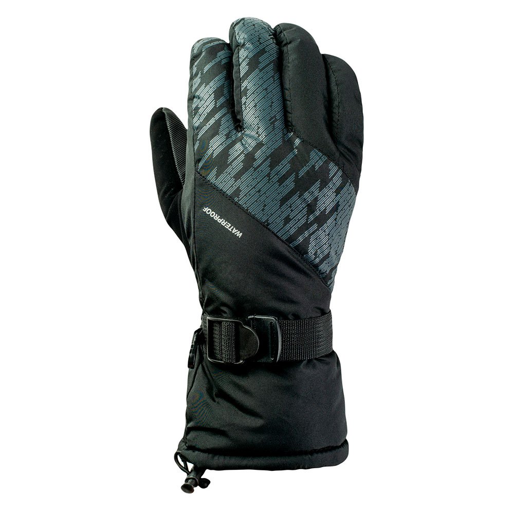 Black-Grey - Back - Hi-Tec Mens Elime Printed Ski Gloves