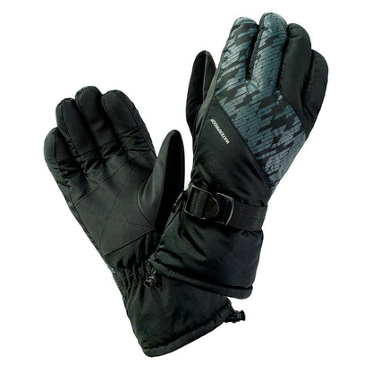 Black-Grey - Front - Hi-Tec Mens Elime Printed Ski Gloves