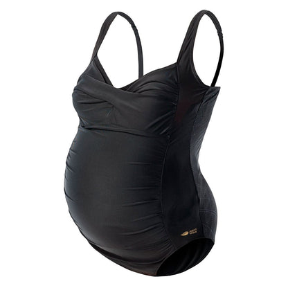 Black - Side - Aquawave Womens-Ladies Zoey Maternity One Piece Swimsuit