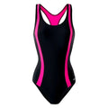 Black-Raspberry Sorbet - Front - Aquawave Womens-Ladies Asma One Piece Swimsuit