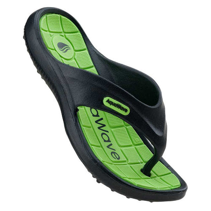 Black-Green - Pack Shot - Aquawave Childrens-Kids Ilamos Slippers