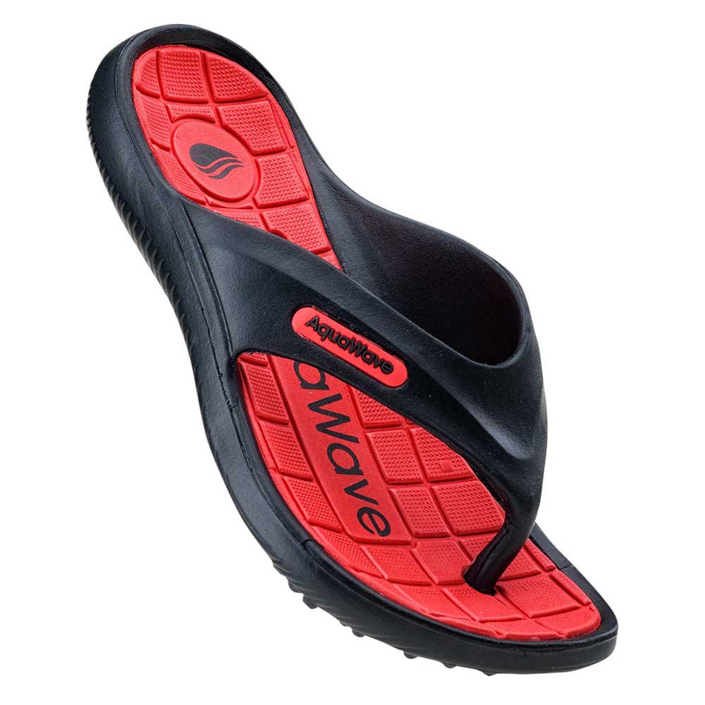 Black-Red - Pack Shot - Aquawave Childrens-Kids Ilamos Slippers