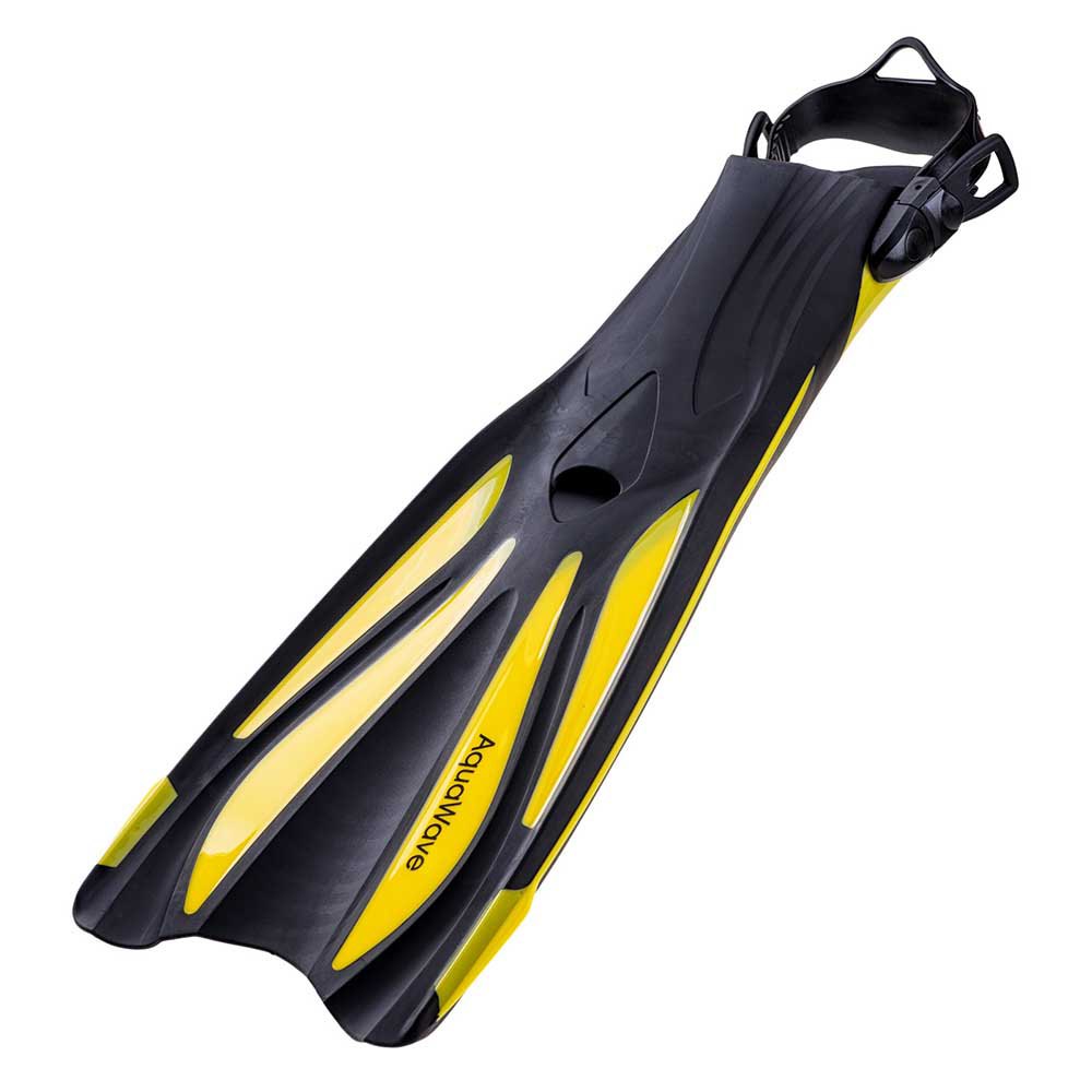 Yellow-Black - Back - Aquawave Unisex Adult Mermad Diving Fins