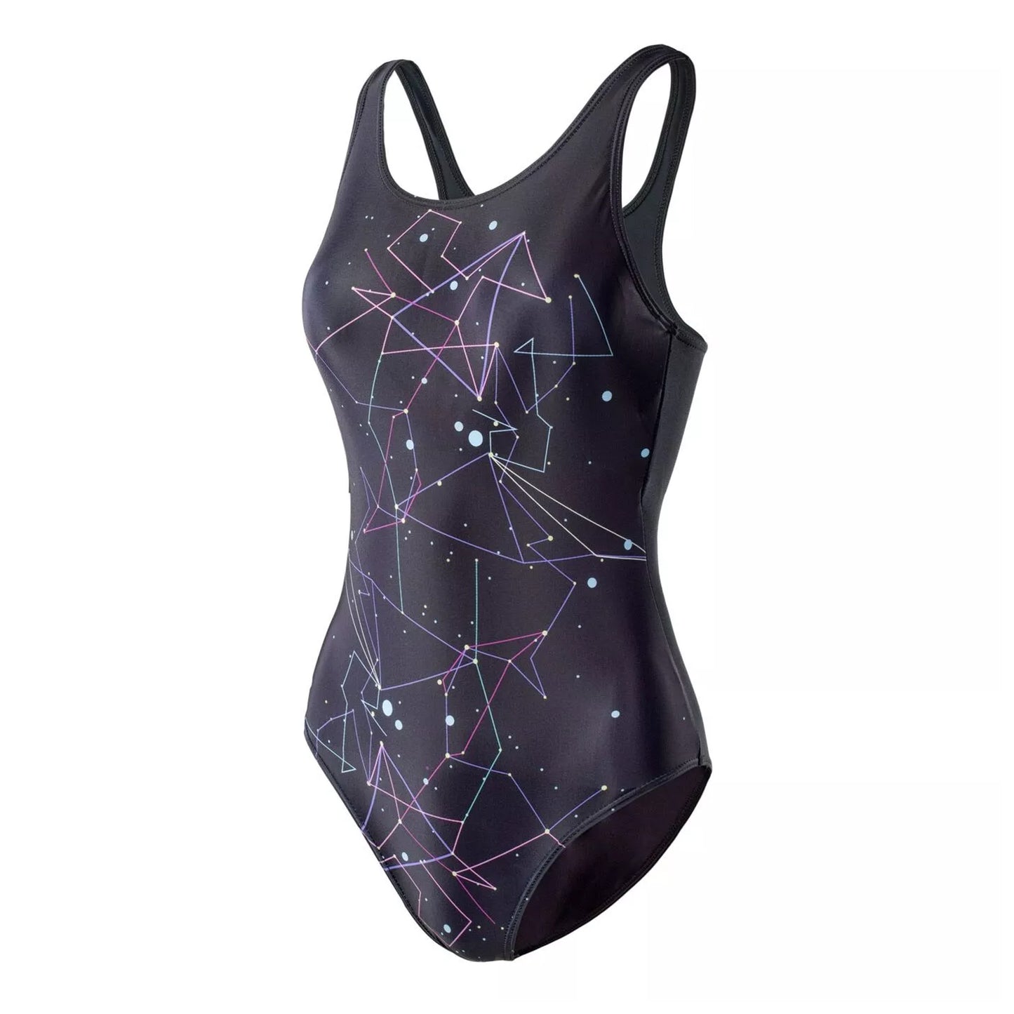 Black - Side - Aquawave Womens-Ladies Laia Cosmic One Piece Swimsuit