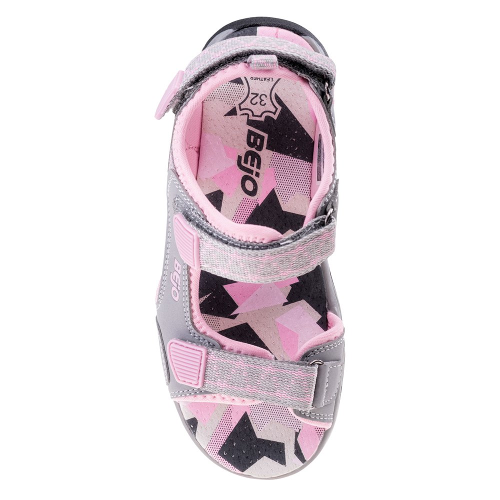 Powder Pink-Light Grey - Lifestyle - Bejo Girls Alisi Leather Sandals