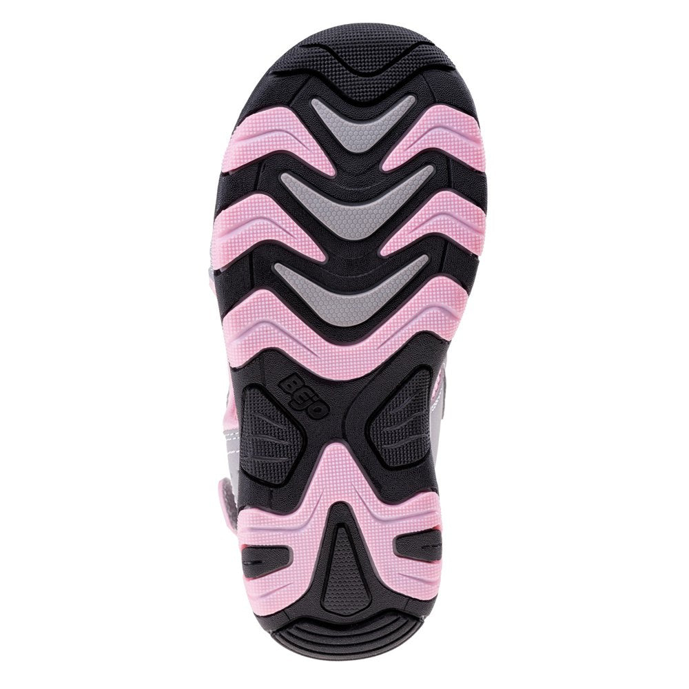 Powder Pink-Light Grey - Pack Shot - Bejo Girls Alisi Leather Sandals