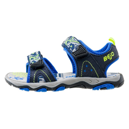 Navy-Lake Blue-Lime - Back - Bejo Childrens-Kids Elsi Leather Sandals
