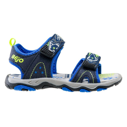 Navy-Lake Blue-Lime - Side - Bejo Childrens-Kids Elsi Leather Sandals